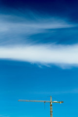 Crane against the blue sky