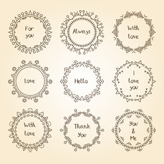 Thin line vector modern geometric frames.