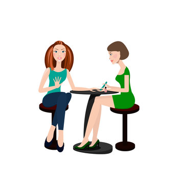 woman getting manicure at salon clip art preview