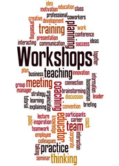 Obraz premium Workshops, word cloud concept 4
