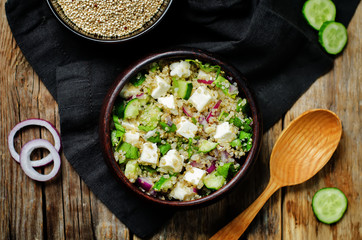 Cucumber quinoa Feta salad