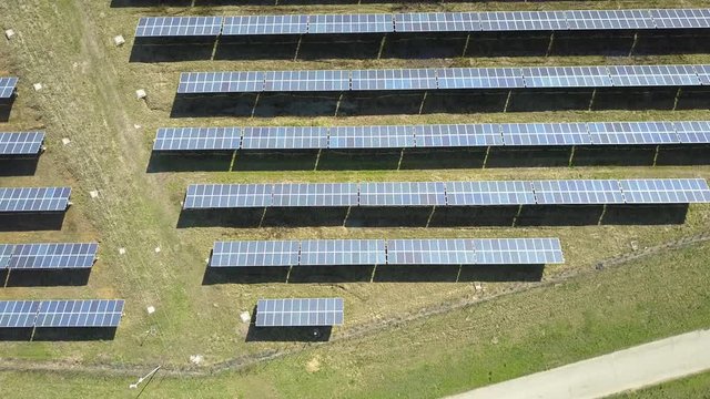 Aerial shot of solar power plant