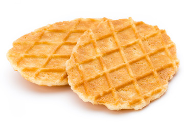 Sweet waffle on the white background.