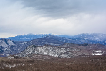 Fototapeta na wymiar Winter mountains landscape