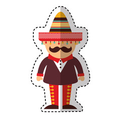 mexican man avatar character vector illustration design