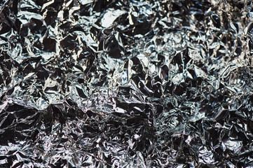 Aluminum foil texture. Glide view and shine