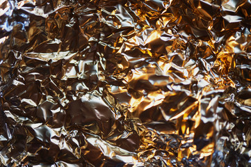 Aluminum foil texture. Glide view and shine