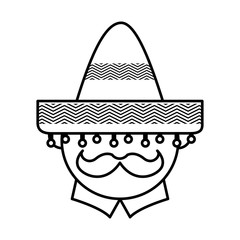 mexican man avatar character vector illustration design