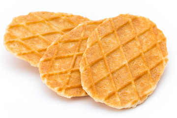 Sweet waffle on the white background.
