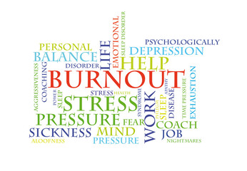 Fototapeta premium Burnout word cloud