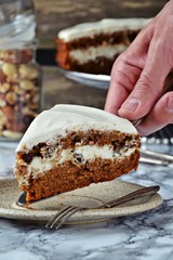 Slice of carrot cake 