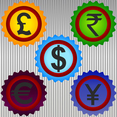 International Currency Symbols Vector.