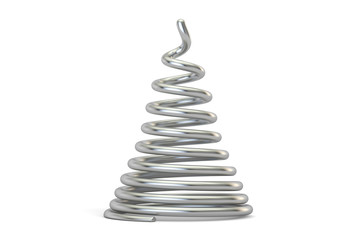 Abstract Metallic Christmas Tree closeup, 3D rendering