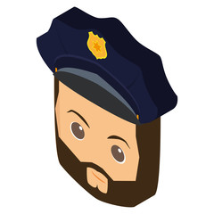 Isolated policeman avatar