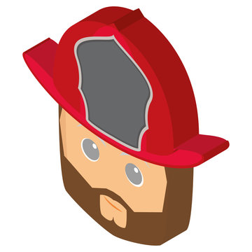 Isolated fireman avatar
