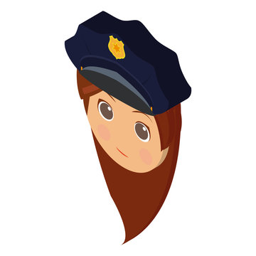 Isolated policewoman avatar