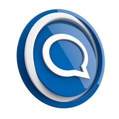 ikona plastikowa 3D niebieskie koło i pierścień © vempireart