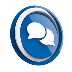 ikona plastikowa 3D niebieskie koło i pierścień © vempireart