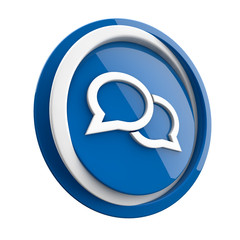 ikona plastikowa 3D niebieskie koło i pierścień © vempireart