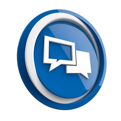 ikona plastikowa 3D niebieskie koło i pierścień © vempireart