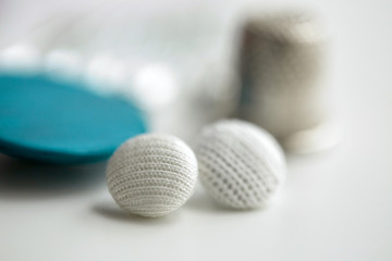 decorative sewing buttons on table