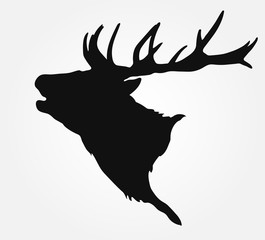 Fototapeta premium silhouette of the buck's head