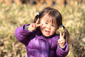 smiling Japanese girl (2 years old) (winter cloth)