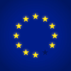 Brexit star went out on the European Union flag. Vector
