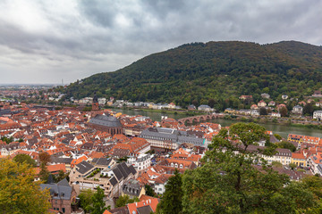 Obraz premium Aerial view of the Heidelberg old town