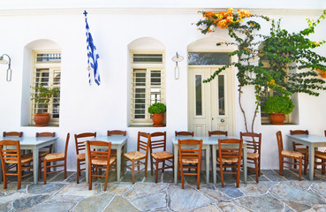 Fototapeta na wymiar traditional tavern at Sifnos island Cyclades Greece