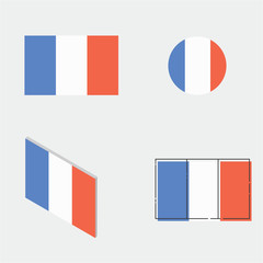 flag with flat design, circle design, isometric design and line design