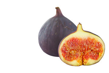 juicy figs isolated on white background