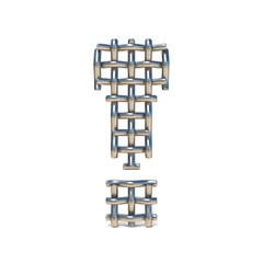 Metal wire mesh font EXCLAMATION MARK 3D