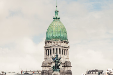 Dome of the Congress of the Argentine Nation seen in the distance