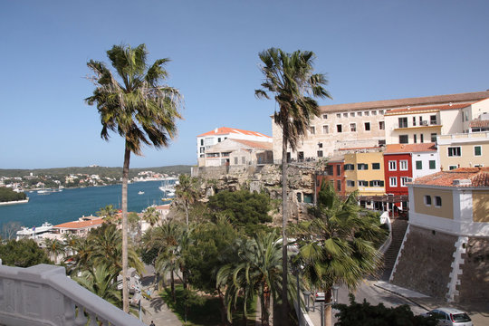Minorque, vue panoramique de la baie de Port Mahon