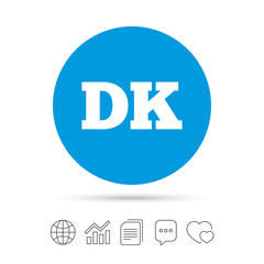 Denmark language sign icon. DK translation.