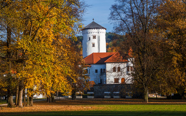 Fototapeta premium Medieval castle Budatin with park near by Zilina, central Europe, Slovakia