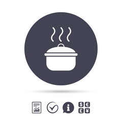 Cooking pan sign icon. Boil or stew food symbol.