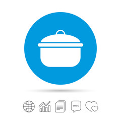 Cooking pan sign icon. Boil or stew food symbol.