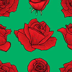 vector roses seamless