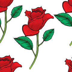 vector roses seamless