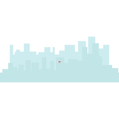 Naklejka premium Isolated cityscape silhouette