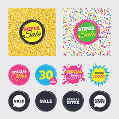 Sale icons. Special offer speech bubbles symbols.