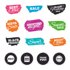 Sale speech bubble icon. Thank you symbol.