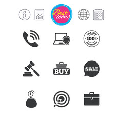 Online shopping, e-commerce and business icons.