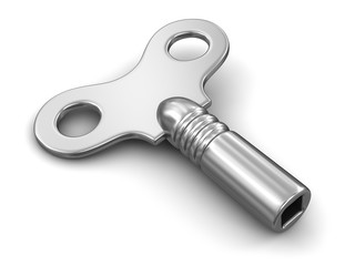 Winding key. Image with clipping path 