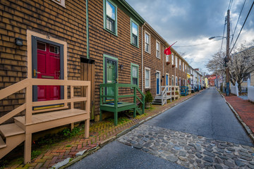 Row houses on Pinkney Street in Annapolis, Maryland.