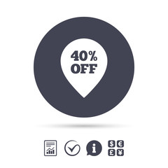 40 percent sale pointer tag sign icon.