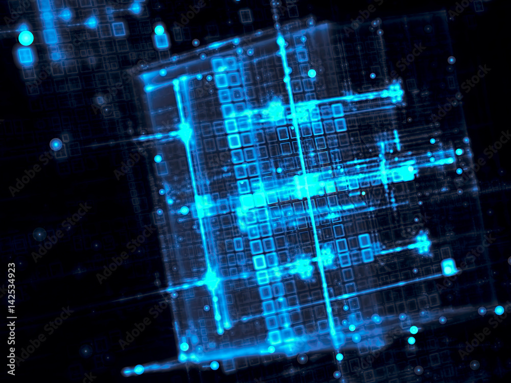 Wall mural blurred cubes - abstract digitally generated image