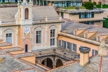 aerail view of palazzo doria tursi in the italian city genoa